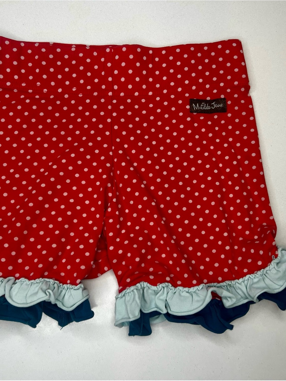 Matilda Jane Girls' Red Polka Dot Ruffle Shorts size 8
